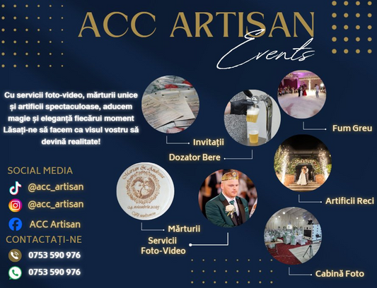 Servicii evenimente: cabină foto, fum greu și artificii reci