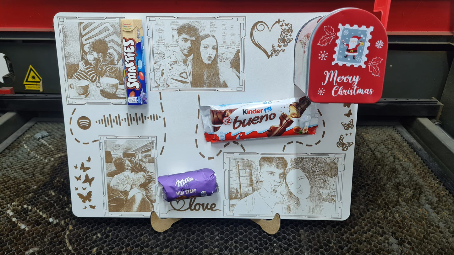 Tablou personalizat din lemn cu fotografii si mesaj