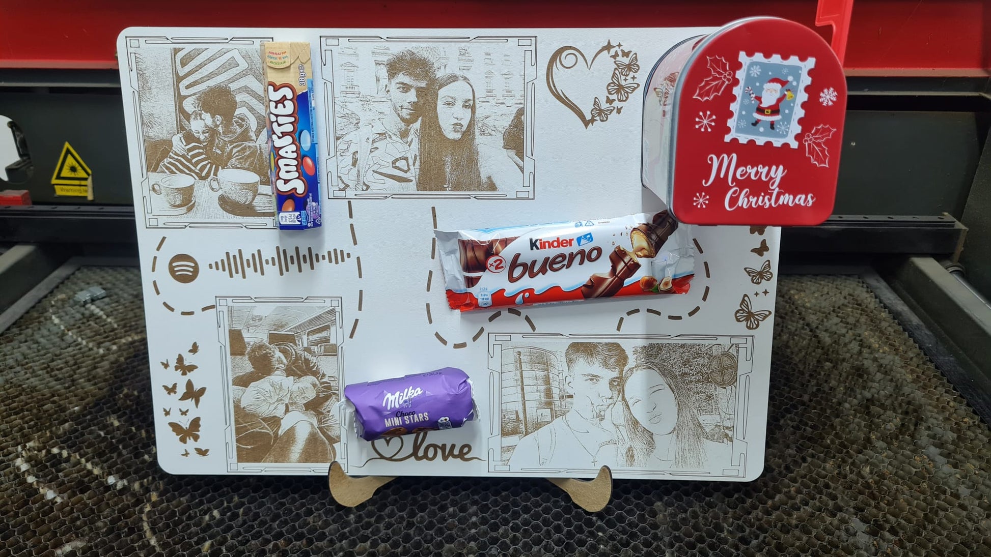 Tablou personalizat din lemn cu fotografii si mesaj