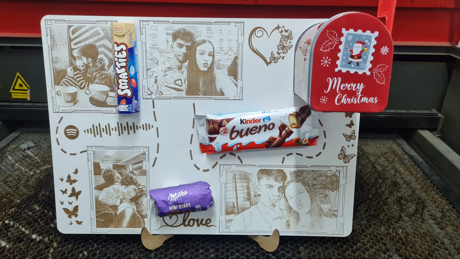 Tablou personalizat din lemn cu fotografii si mesaj